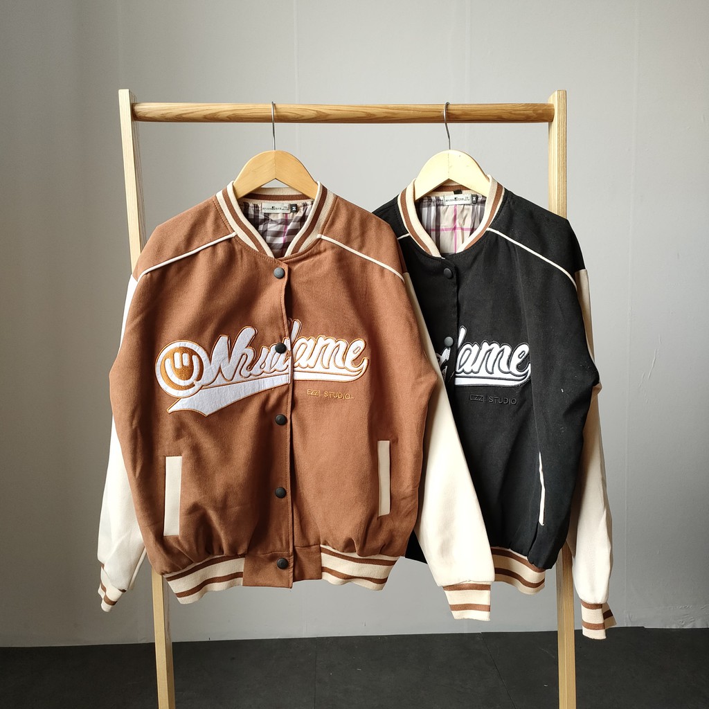 Áo khoác  bomber nữ thêu chữ trước ngưc JS0045