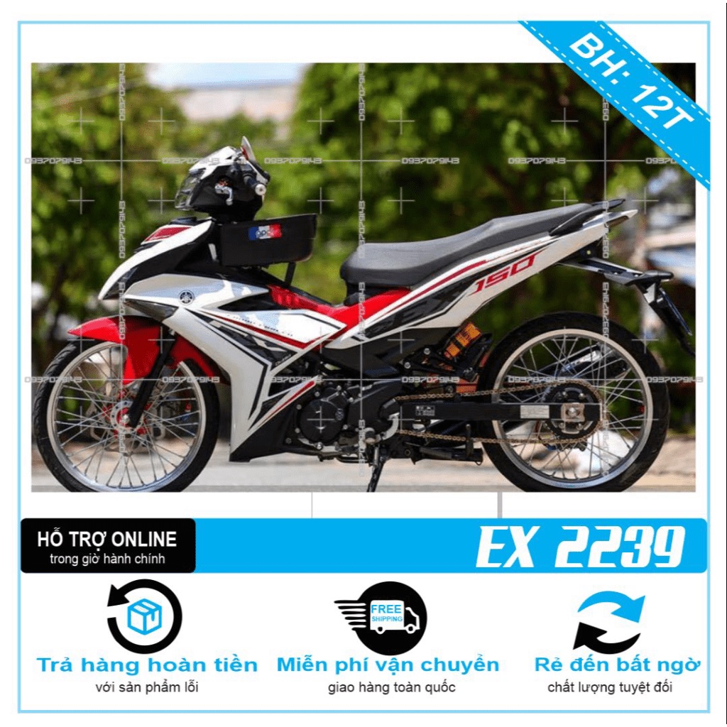 TEM RỜI EX 150 TRẮNG ĐỎ 2239 -- SHIN DECAL 2