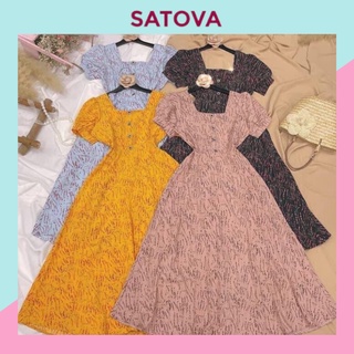 Váy đầm nữ hoa nhí nữ xinh  cá tính bánh bèo dài dự tiệc dáng xòe V03