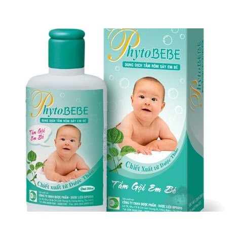 PHYTOBEBE 100ml dung dịch tắm rôm sảy em bé - kháng khuẩn, kháng nấm