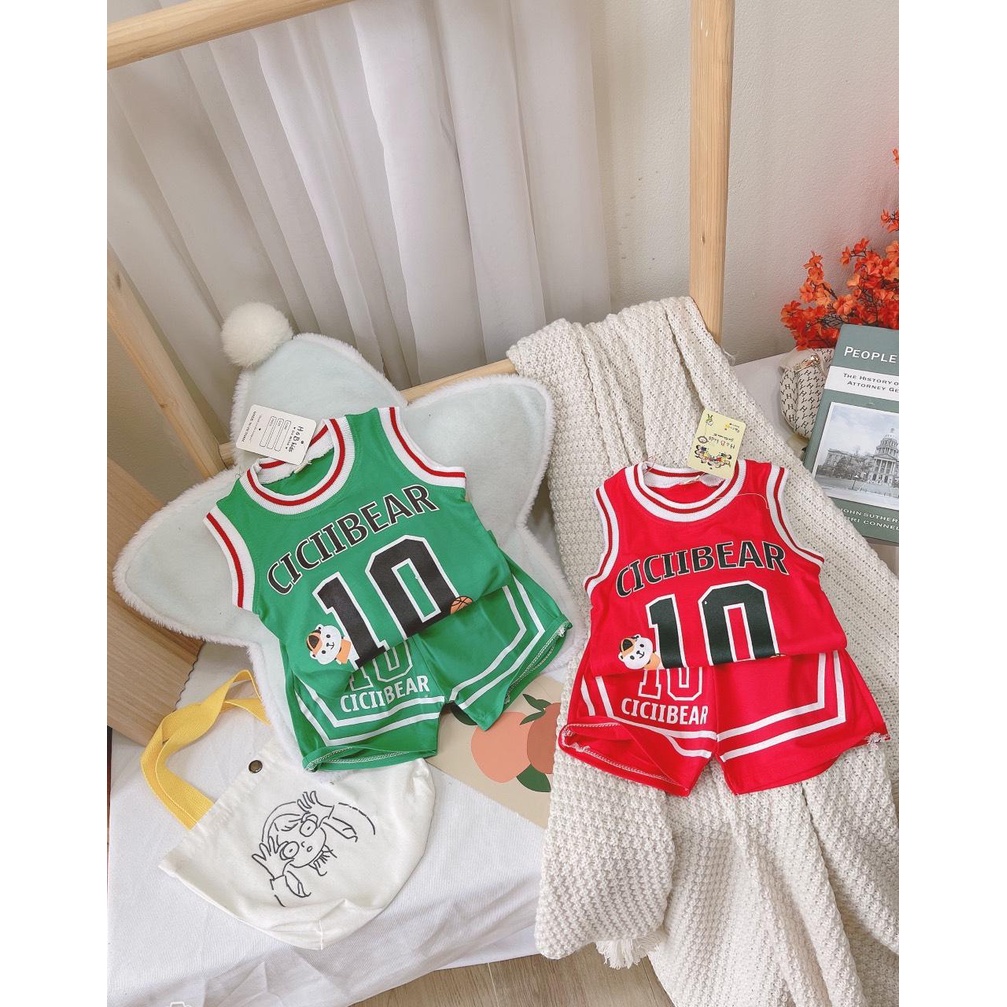 Đồ Bộ Ba Lỗ Bé Trai Thể Thao Viền Cổ Mùa Hè Cho Bé Size Từ 2 - 5 Tuổi MINTSCLOSET Mint's Closet - DB8049