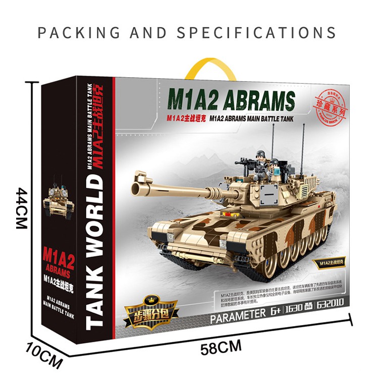 [Hàng Chính Hãng] Đồ Chơi Lắp Ráp Kiểu LEGO Xe Tăng Chiến Đấu M1A2 ABRAMS Tank PANLOS 632010 Với 1630 Mảnh Ghép