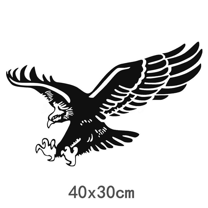 Decal Hình Đại Bàng Dán Xe (Đen)