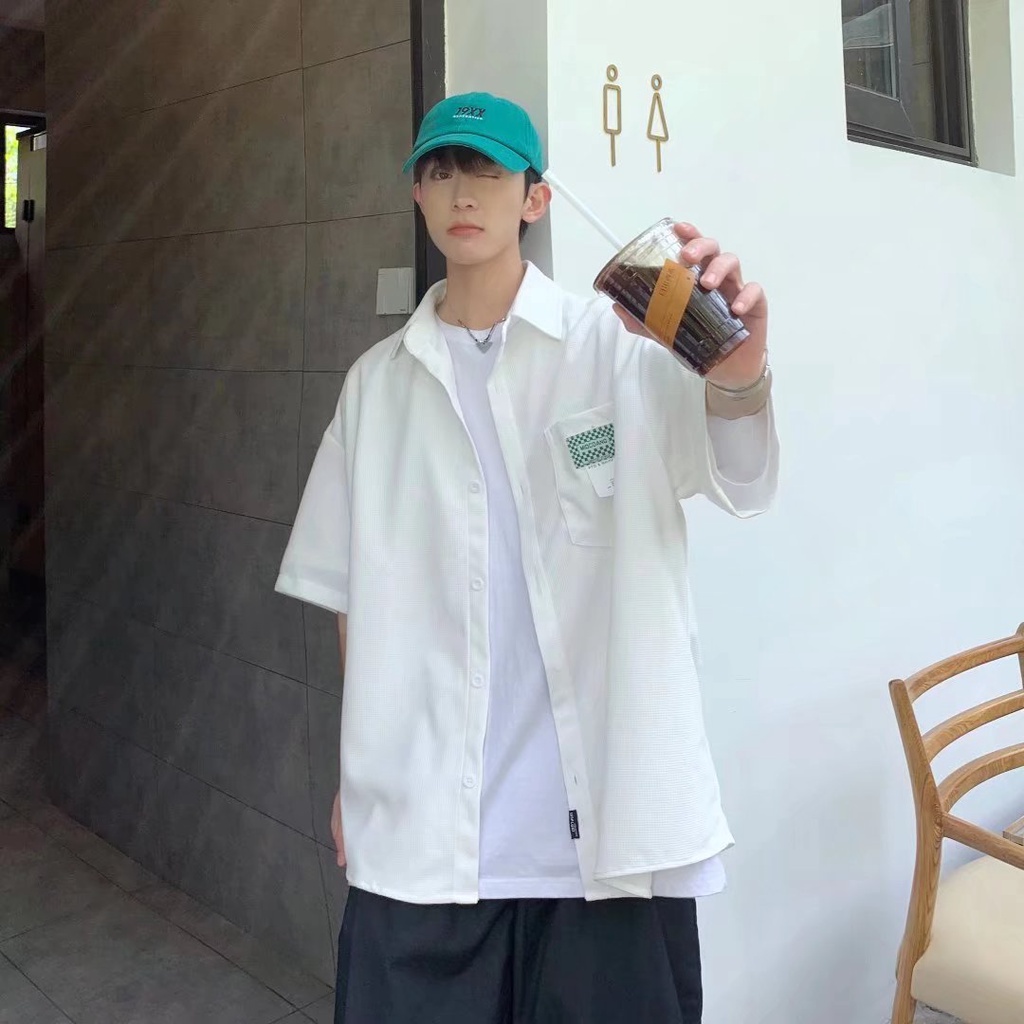 áo sơ mi nam unisex áo phông thời trang áo sơ mi nữ form rộng áo khoác sơ mi nam chất đũi cao cấp trẻ tuổi áo đôi nam nữ bông áo sơ mi cộc tay nam phong cách Hàn Quốc áo sơ mi nam