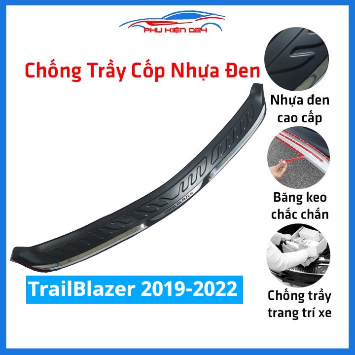 Ốp chống trầy cốp ngoài nhựa đen TrailBlazer 2019-2020-2021-2022 hàng loại 1 dán cốp sau chống xước trang trí xe