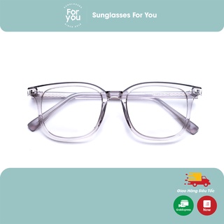Gọng kính mắt Unisex thời trang màu xám trong phối họa tiết kim loại sọc kẻ 17133