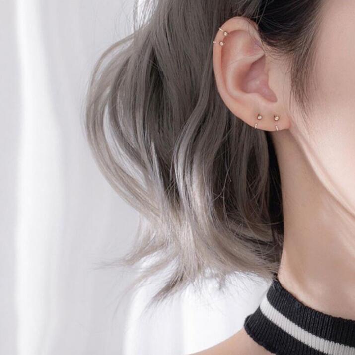 Bông Tai Mạ Bạc 925 Hình Tròn Mạ Bạc s925 Thời Trang Dành Cho Nữ