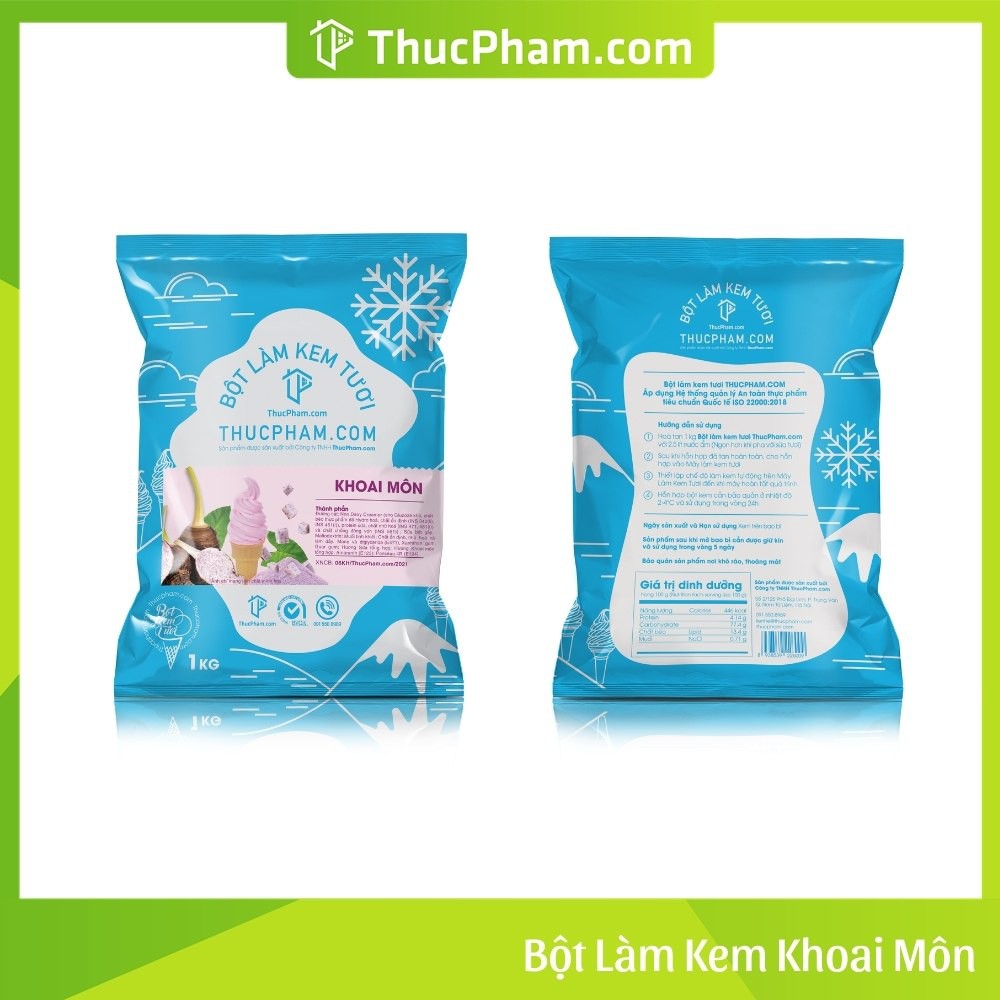 Bột Làm Kem Tươi THUCPHAM.COM Vị Khoai Môn - 1kg - Công Thức Độc Quyền Hương Vị Mới, Không Gắt, Không Hắc