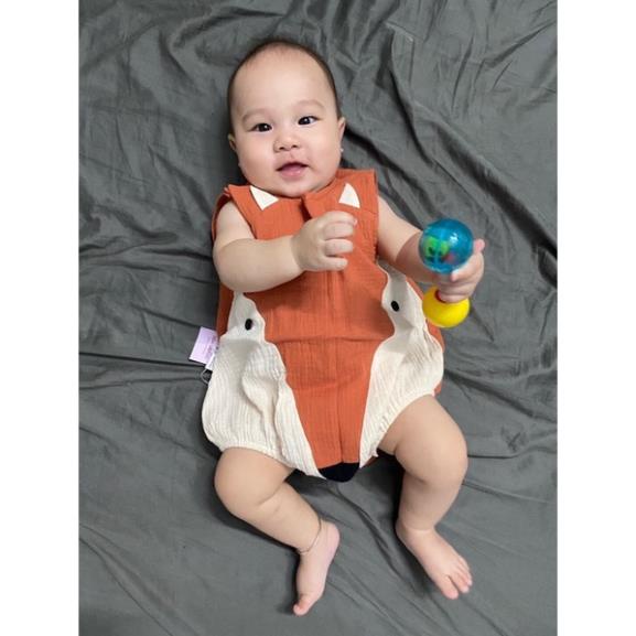 HÀNG TRẺ EM THIẾT KẾ - Body xô muslin cho bé hình mặt cáo