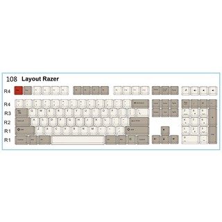 Keycap Set PBT Retro Gray-Beige nút bàn phím cơ