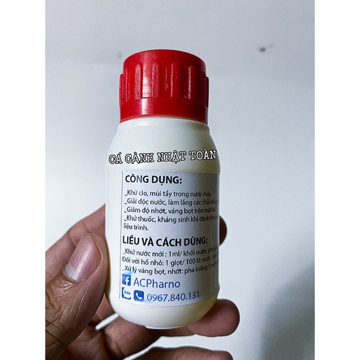 CLEAN WTAER KHỬ CLO, GIẢI ĐỘC NƯỚC, GIẢM BỌT NHỚT CHO BỂ CÁ CẢNH ACPHARNO 100ML