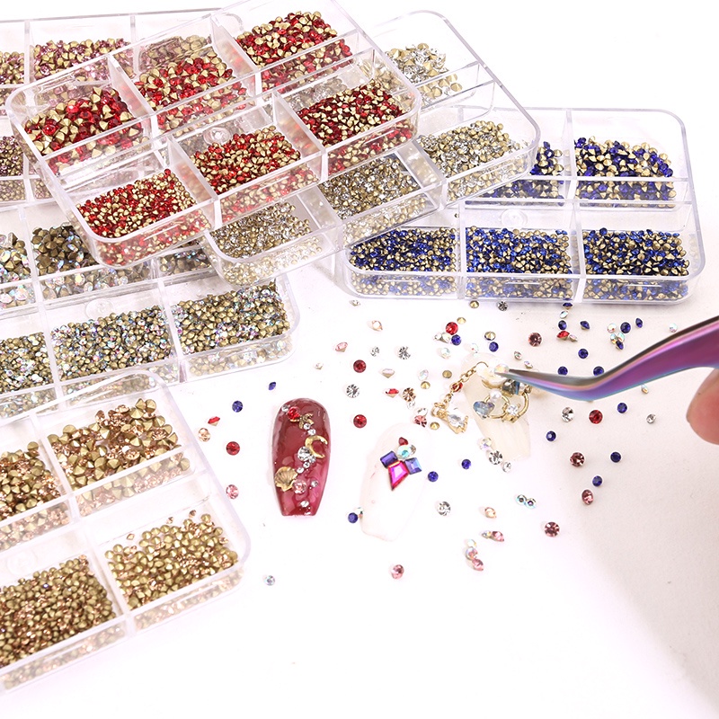 Hộp Hạt Đá Trang Trí Móng Tay QIAO SS3-10