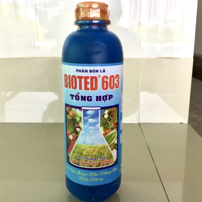Bioted 603 cây ăn trái  Phân bón lá NPK sinh học Bioted 603 SP-RM Mận, Xoài, Sầu riêng-1 lít-Bổ sung dưỡng chất