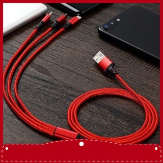 Cáp sạc 3 đầu đa năng 3 in 1 dùng cho samsung oppo xiaomi apple thuanpot