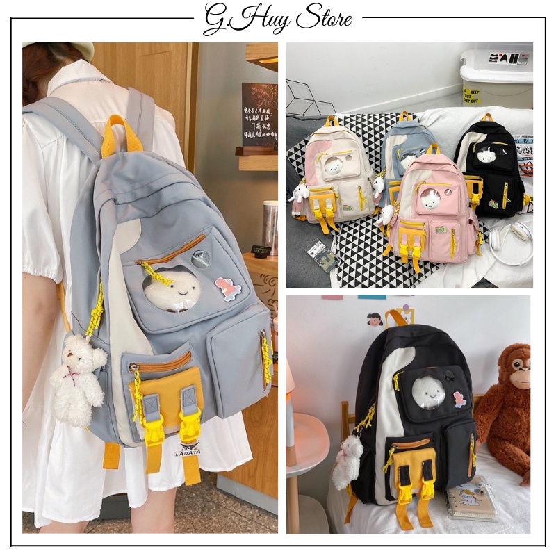Balo nam nữ thời trang uulzang phong cách Hàn Quốc màu pastel tặng kèm sticker