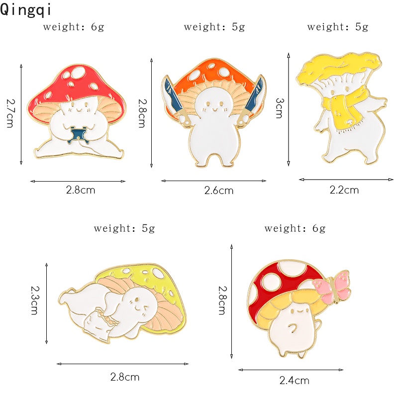 Ghim cài áo Miss Zoe hình cây nấm hoạt hình dễ thương