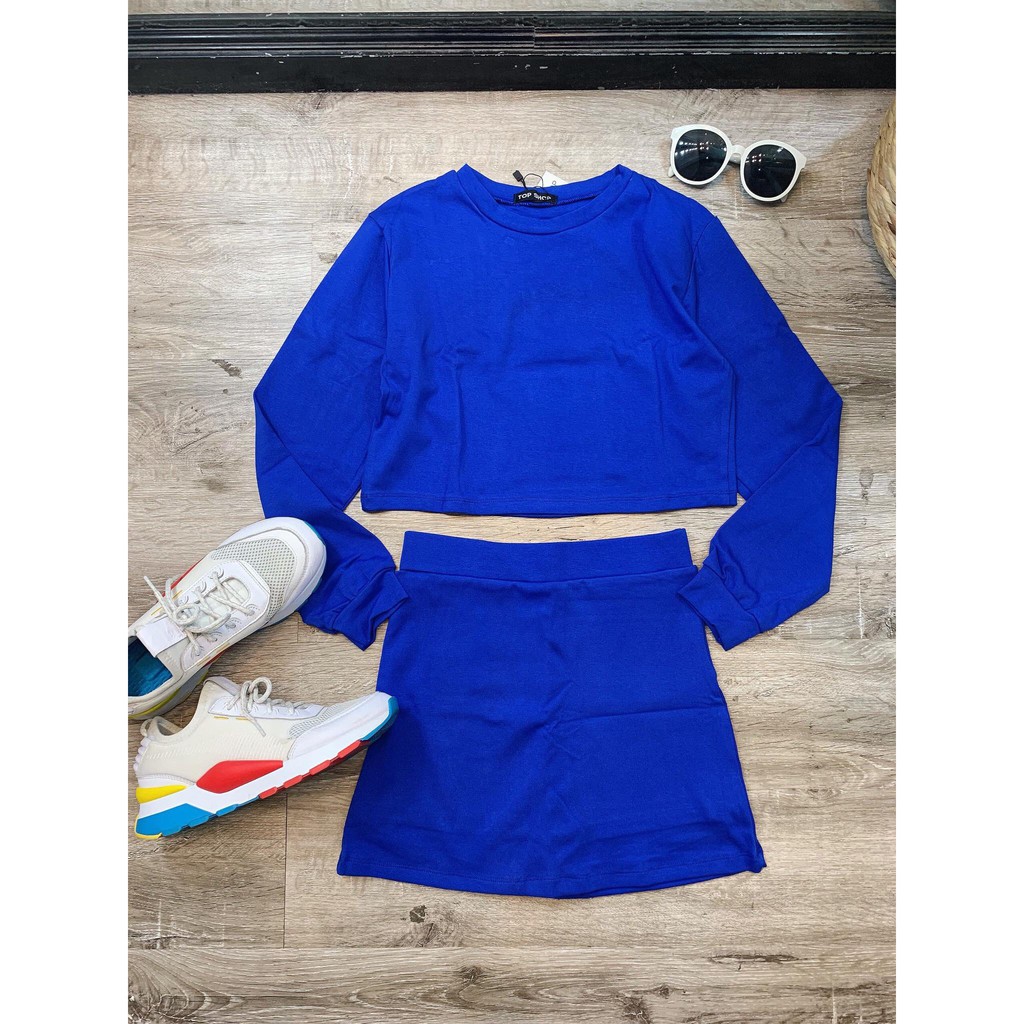 (kèm hình thật) Set chân váy quần + áo pull tay dài - S80