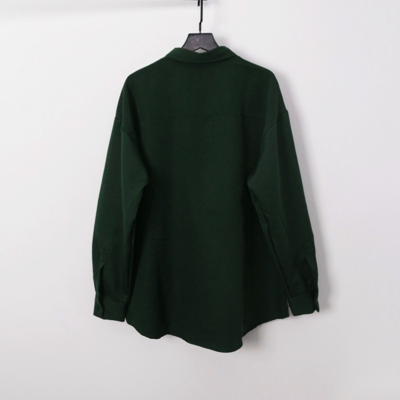 Sơ mi xanh green trầm 1.3 chất đẹp KPis Clothes sale 50% dáng rộng unisex nam nữ