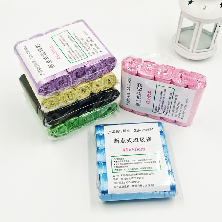 Set 5 cuộn túi nilon đựng rác tiện ích