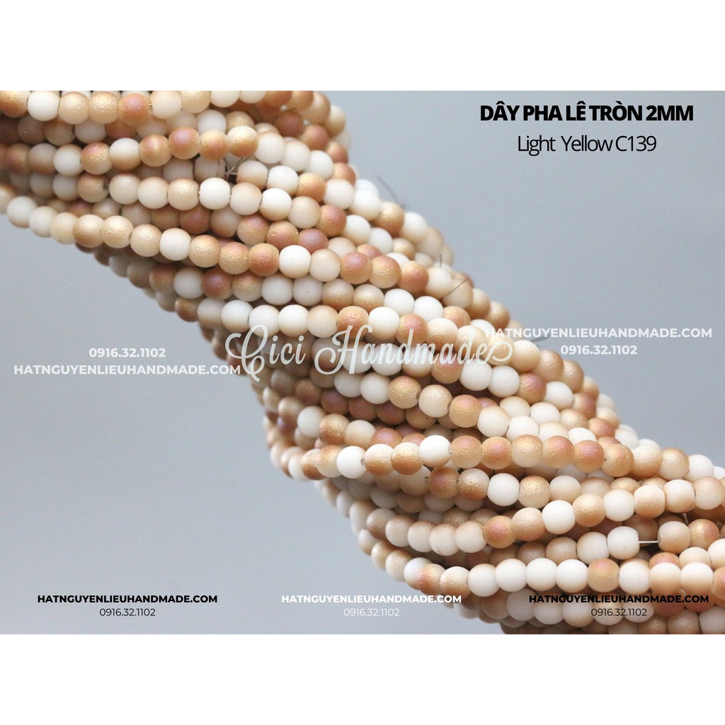 Dây Pha lê tròn màu kim loại mờ 2mm Cici Handmade chuyên hạt đá hạt pha lê hạt cườm hạt trang sức tự làm nguyên liệu DIY