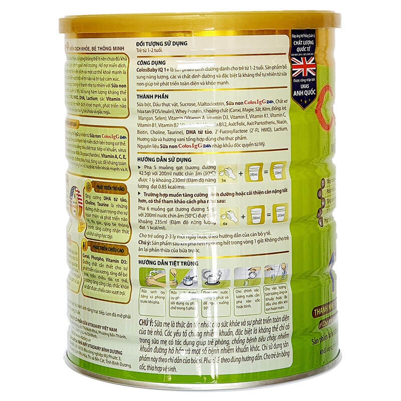 [Quét mã tích điểm] Sữa Bột Colosbaby IQ gold 1+ 800g [Date 2025]