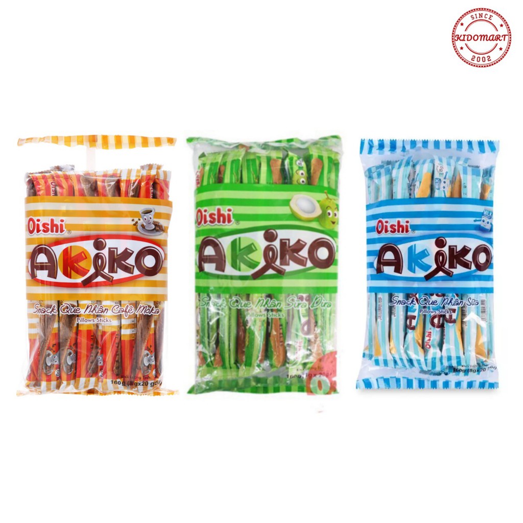 Bánh Snack Que Akiko Oishi Các Vị Gói 160gr (20 que x 8gr)