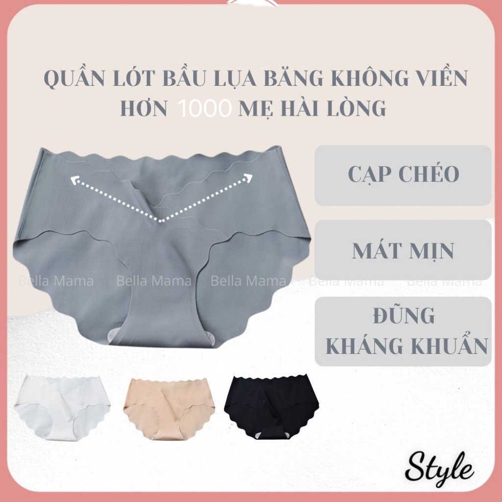 Quần Lót Bầu Cạp Chéo Lụa BĂNG Không Đường Viền Mát Mịn Siêu Kháng Khuẩn QL122
