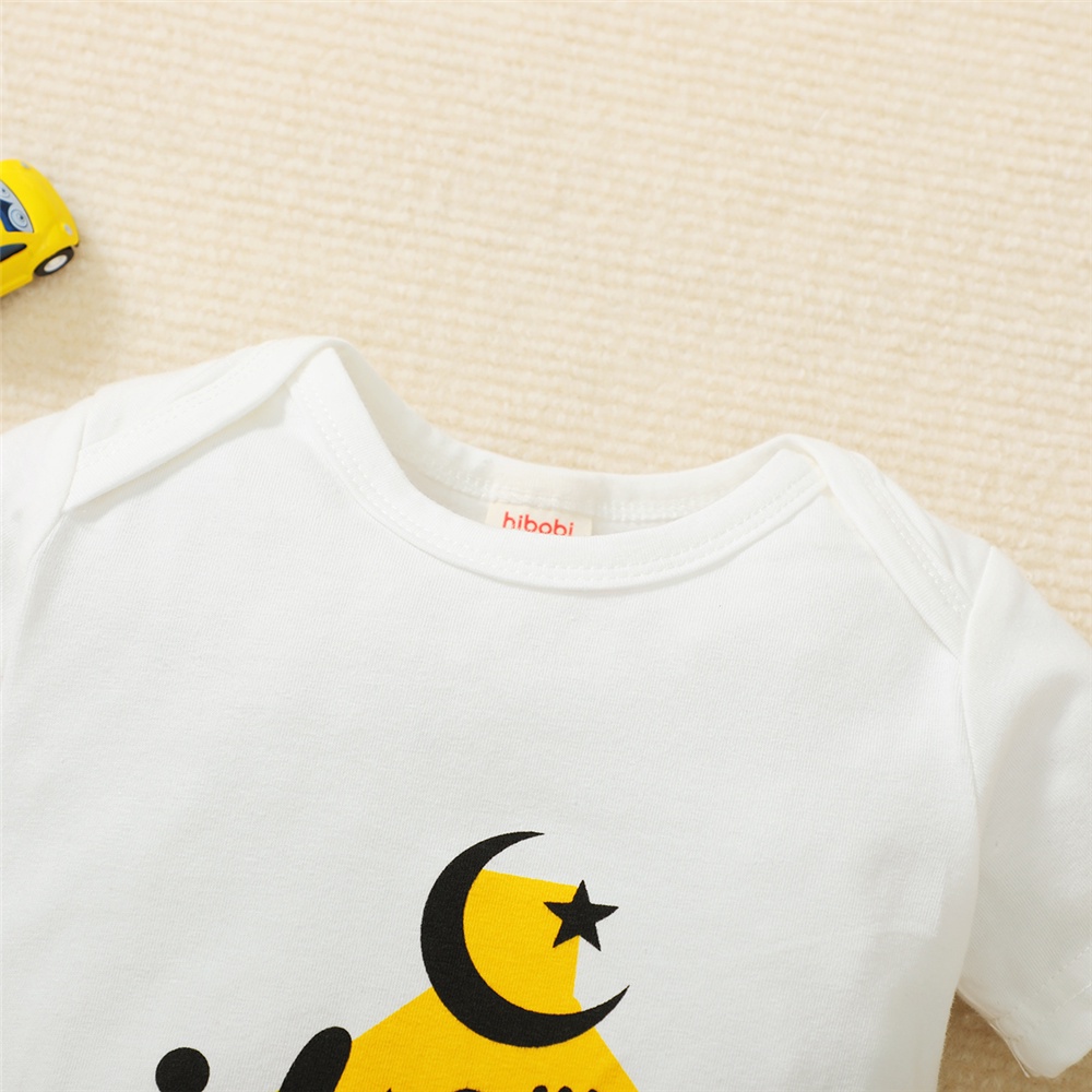 Áo Liền Quần Ngắn Tay In Chữ Cho Bé Trai