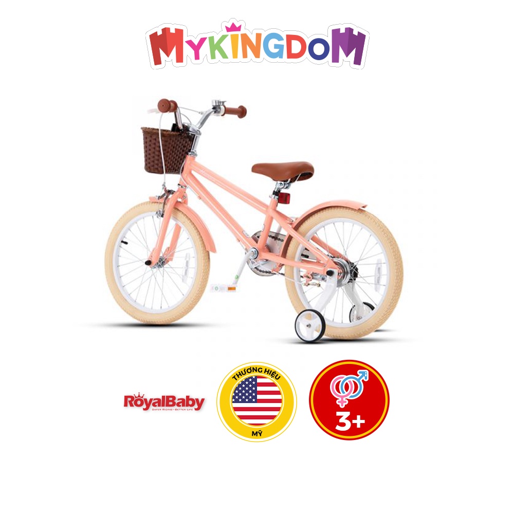 [NHẬP MÃ MYKINGBI TRỢ SHIP 150K] Xe Đạp Trẻ Em Royal Baby Macaron 12 Inch Cam RB12B-6-3-OR