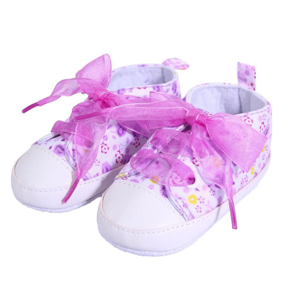 DISKON💗Giày thể thao mềm Canvas Giày in hoa cho bé Giày Antislip Kid Walker