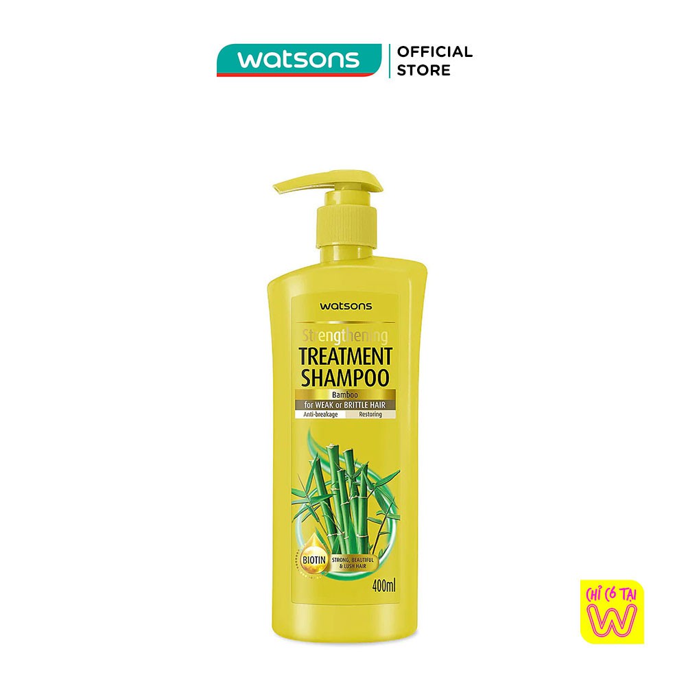 Dầu Gội Watsons Strengthening Bamboo Chiết Xuất Từ Tinh Chất Tre Giúp Mái Tóc Thẳng Mượt 400ml