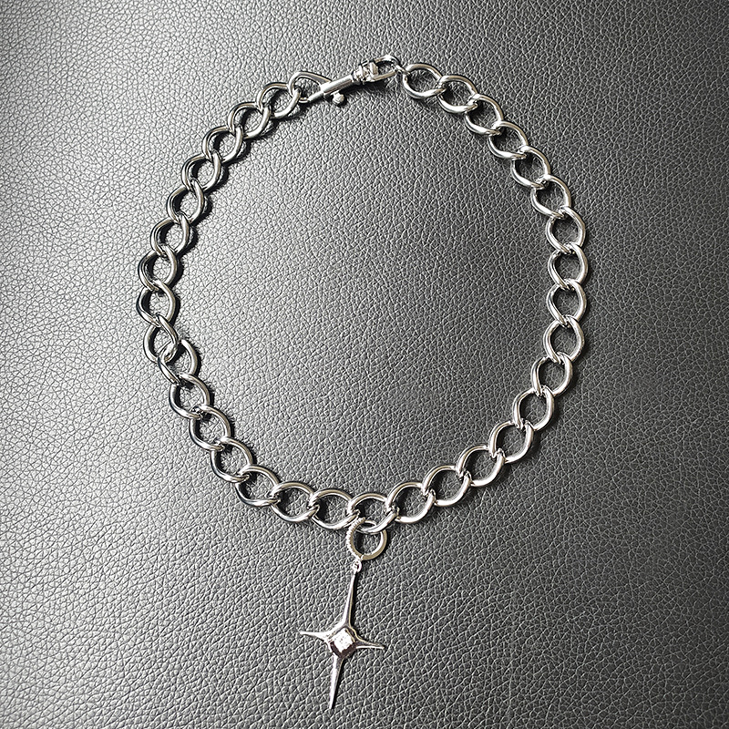 Dây chuyền 22865 thiết kế hình thánh giá / ngôi sao bốn cánh đính kim cương