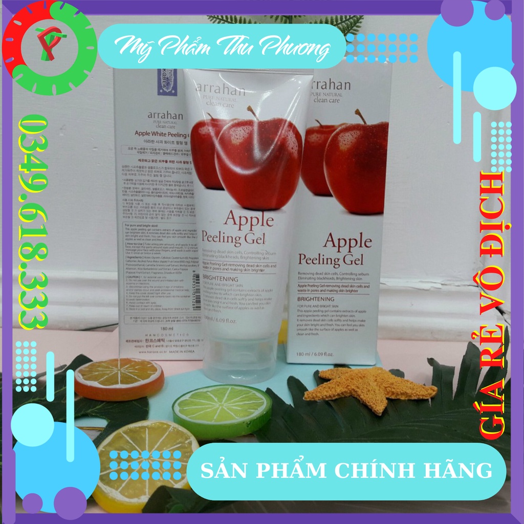 Kem Tẩy Tế bào da chết MỸ PHẨM chăm sóc da Hàn Quốc Chính Hãng vị hoa quả táo Arahan Apple White Peeling Gel