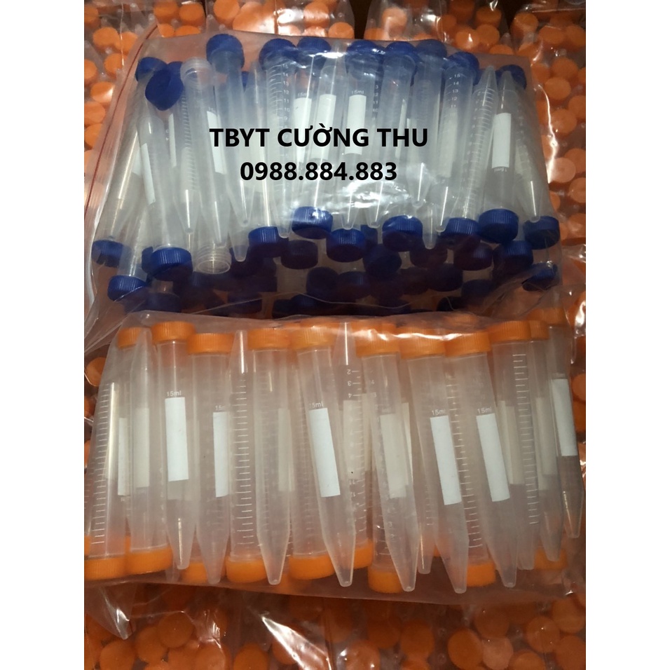 Combo 100 ống falcon 15ml, ống ly tâm 15ml dùng trong y tế
