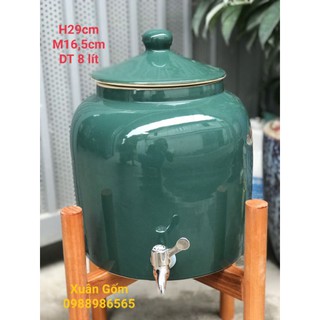 Bình nước 10 lít kèm chân đế gỗ
