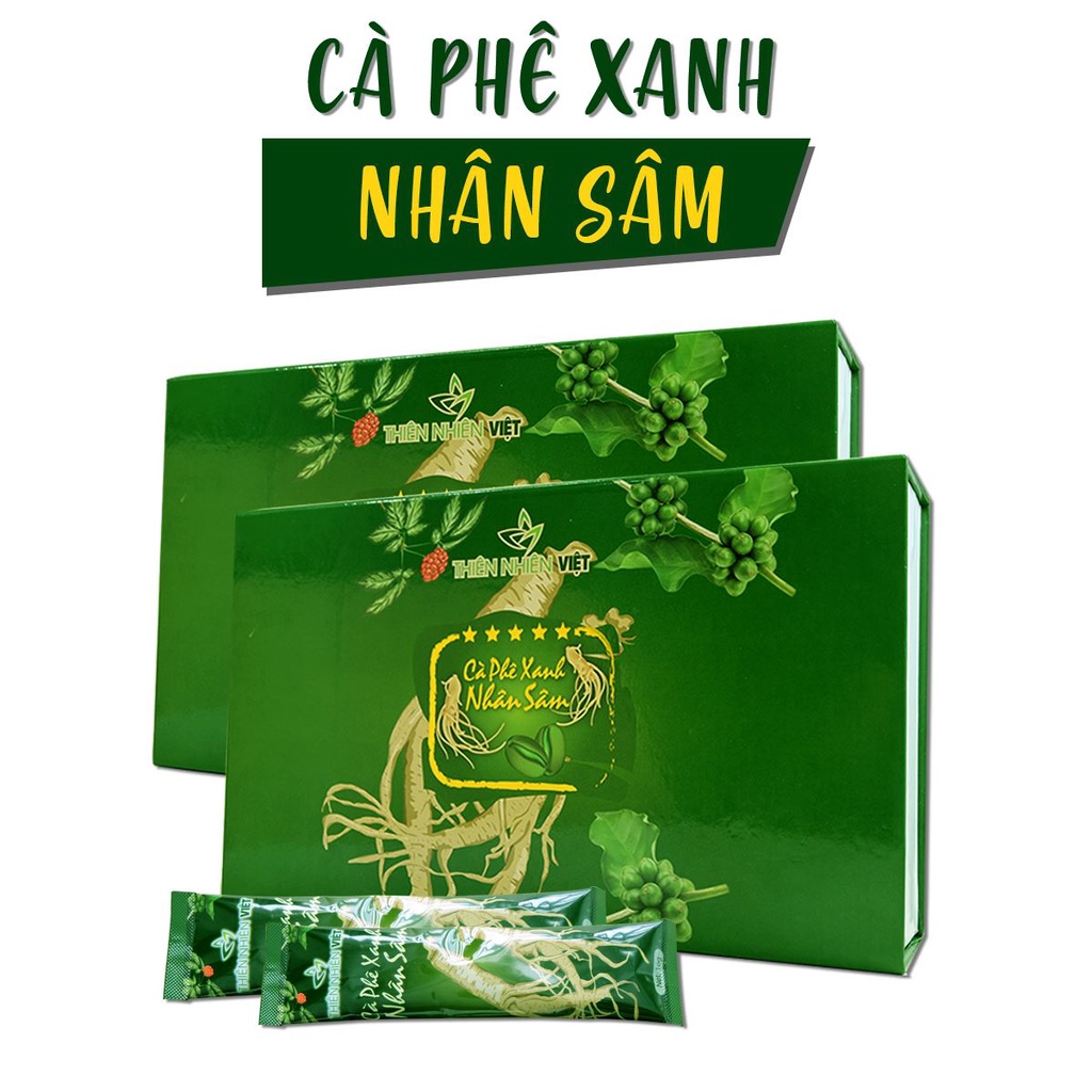  Cà Phê Xanh Nhân Sâm Thiên Nhiên Việt Hộp 30 Gói