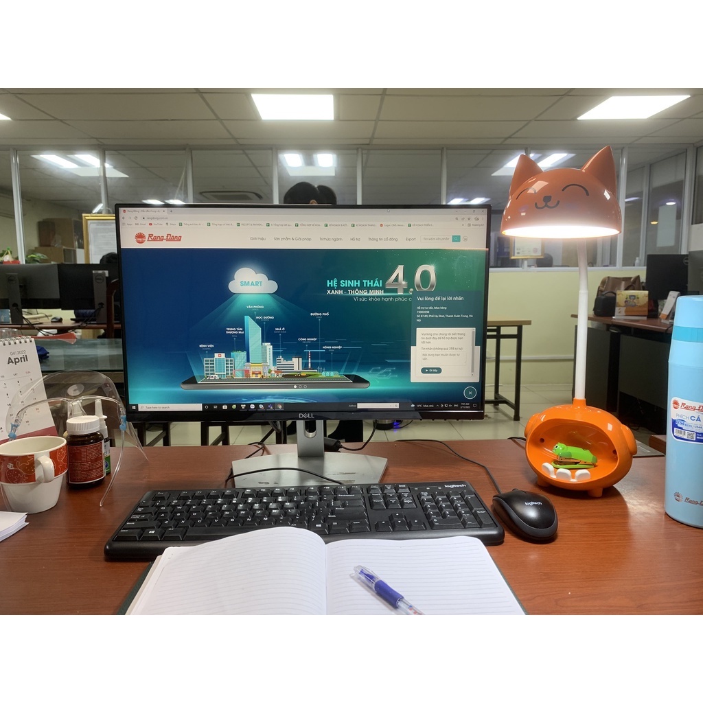 Đèn Bàn Rạng Đông Cảm Ứng Model: RD-RL-41 6W Thiết Kế Cảm Ứng Phần Tai Thú Độc Đáo - Đèn Học Để Bàn Có 4 Màu