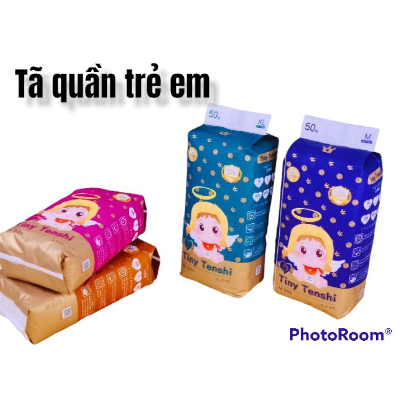 Tã Bỉm quần trẻ em Tiny Tenshi size M100/L100/XL100/XXL100/XXXL100/XXXXL100 miếng cho trẻ từ 5 đến 35kg