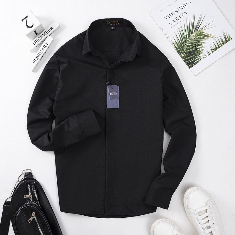 Áo Sơ Mi Nam Azila Dài Tay Công Sở Cao Cấp, Chất Vải Lụa Nến Co Giãn Hàng Hôp Cổ Cứng