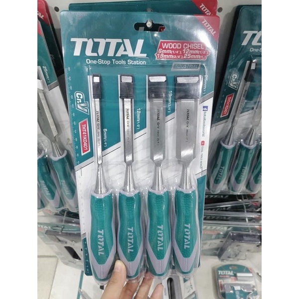 Bộ 4 Đục Gỗ Total THT41K0401 thép Cr-V