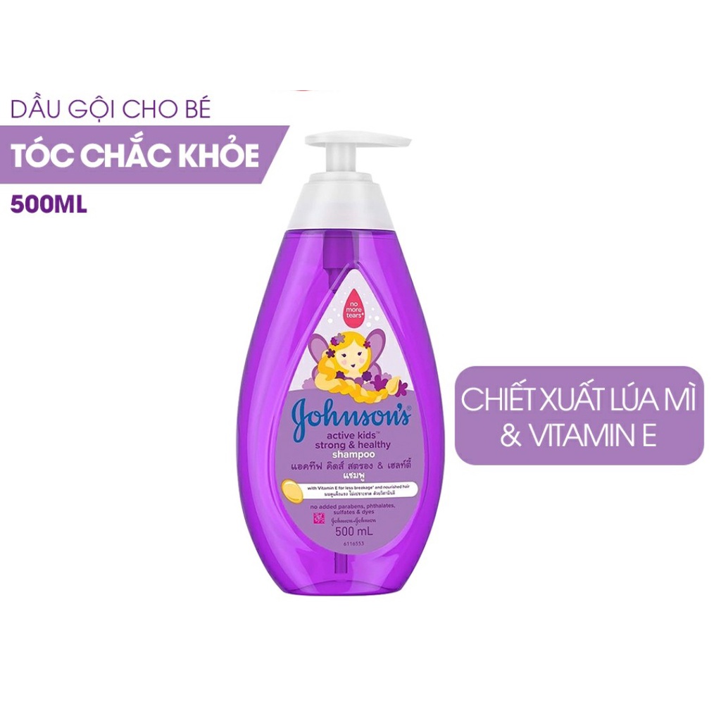 Date 2024- Dầu Gội Giúp Tóc Chắc Khỏe Cho Bé Gái Johnsons Baby Active Kids Strong Healthy Shampoo