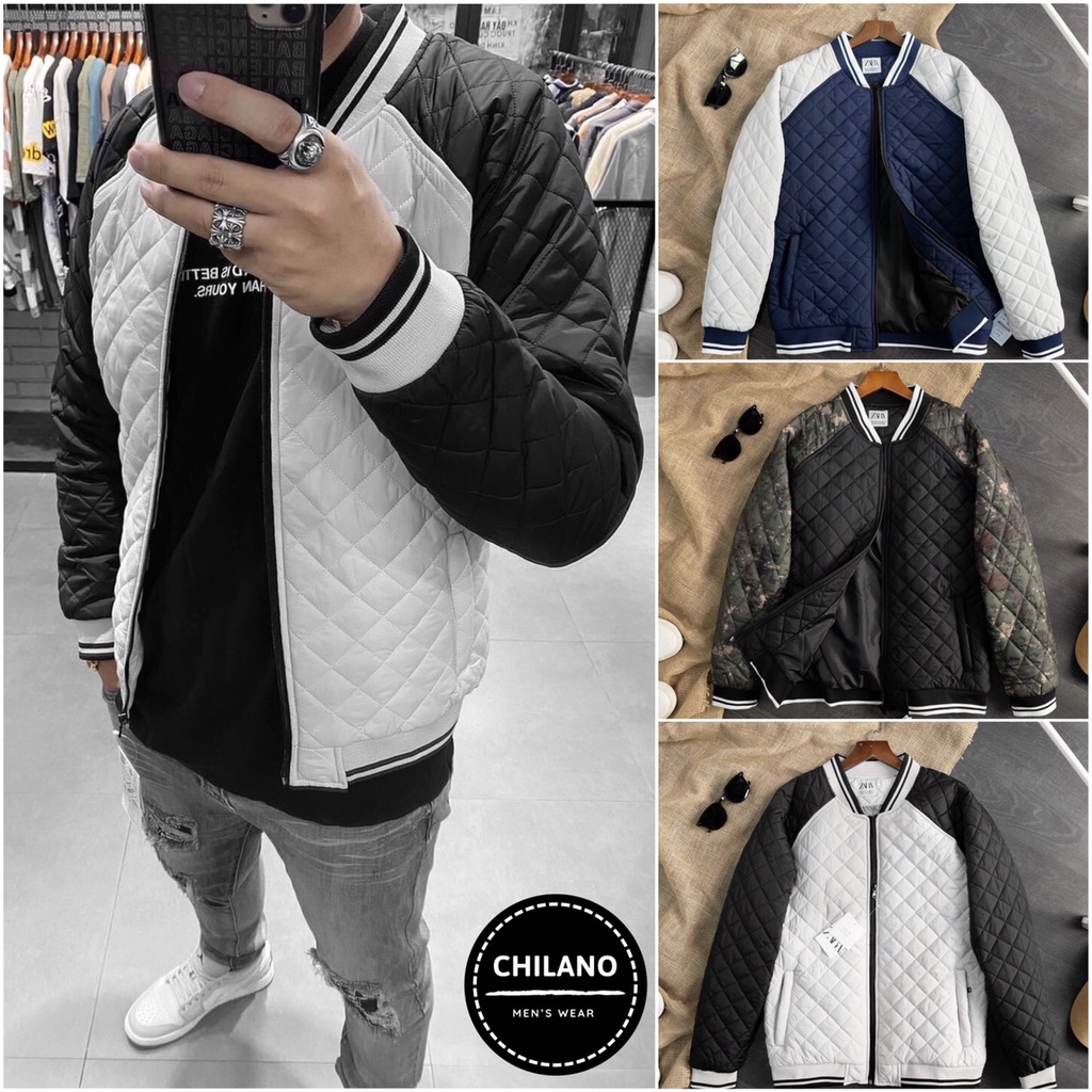 Áo bomber nam jacket trần trám cao cấp siêu ấm