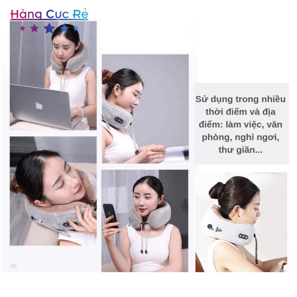 Gối massage cổ vai gáy kiêm gối ngủ tiện lợi, máy mát xa cổ chữ U cao cấp của Shop Hàng Cực Rẻ