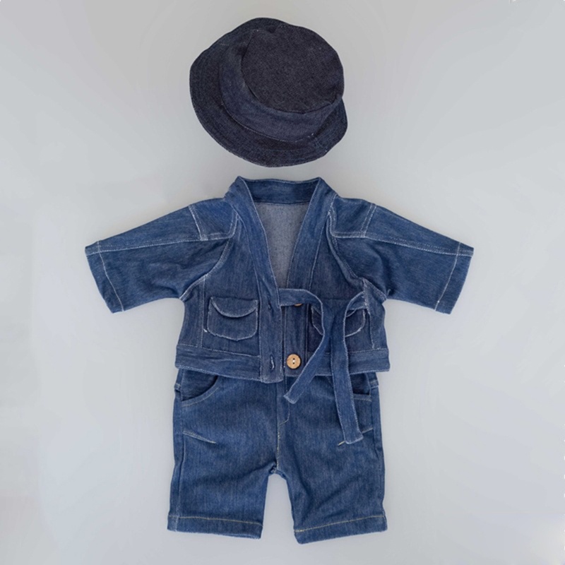 Set Áo Liền Quần + Quần Short + Mũ Beanie Dùng Làm Đạo Cụ Chụp Ảnh Cho Bé