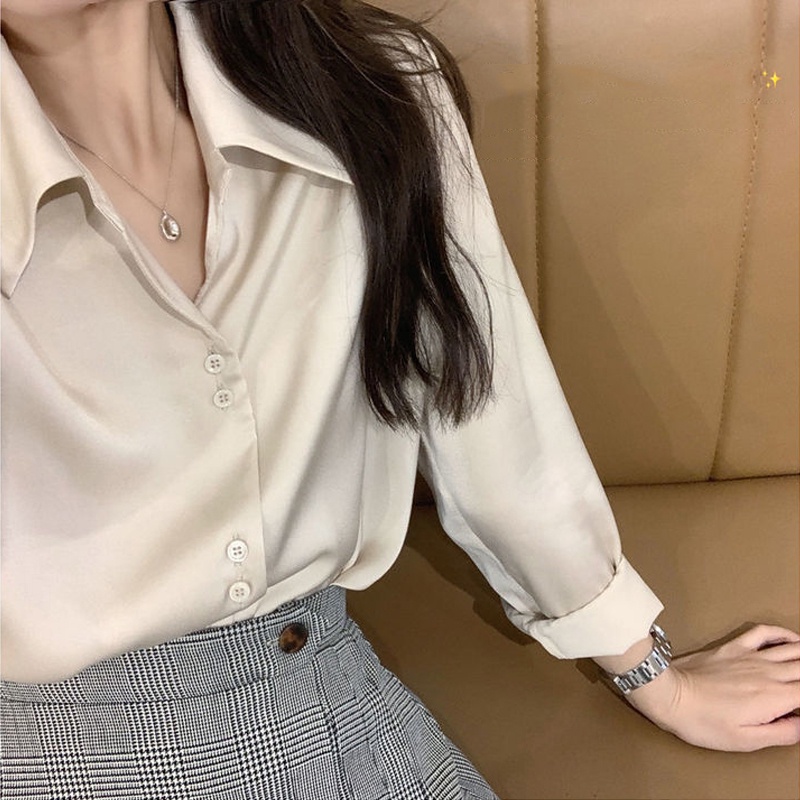 Áo Sơ Mi Tay Dài Màu Sắc Thời Trang Dành Cho Nữ