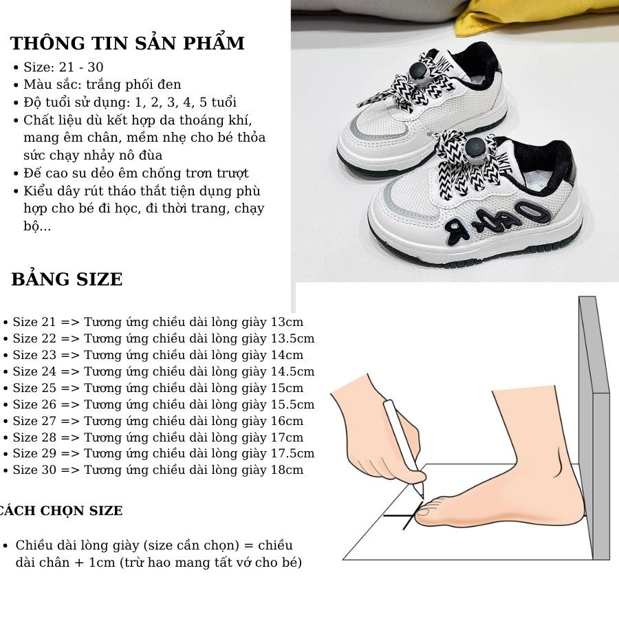 Giày cho bé trai bé gái 1 - 5 tuổi thể thao và năng động phong cách Hàn Quốc GH40