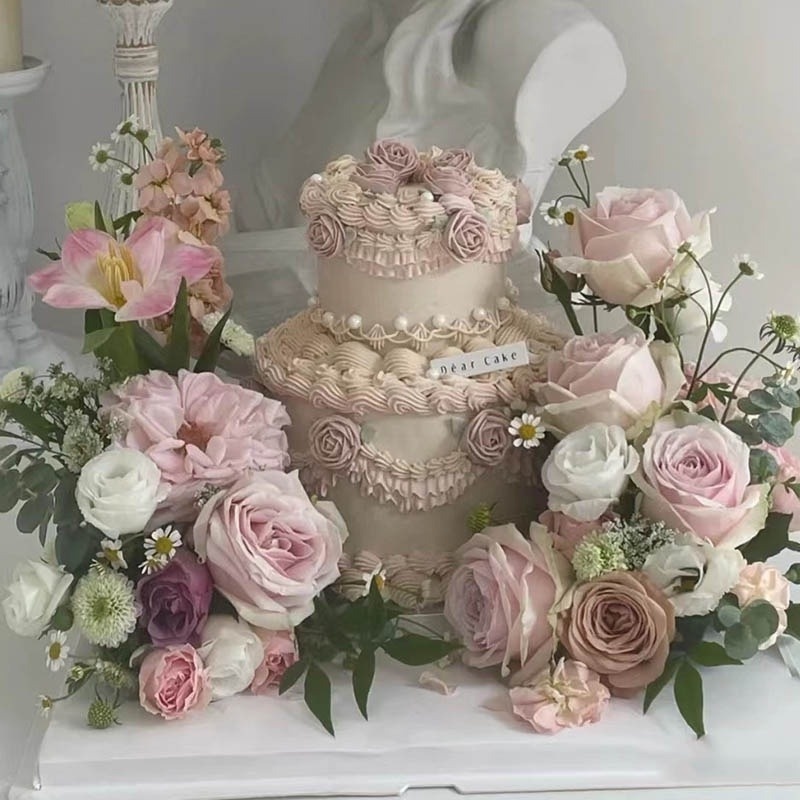 Set 5 Bông Hoa Mẫu Đơn Giả Trang Trí Tiệc