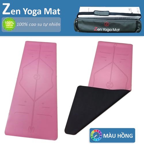Thảm yoga định tuyến Zen Yoga Mat 100% cao su tự nhiên &amp; PU sinh thái(tặng túi thời trang cao cấp)