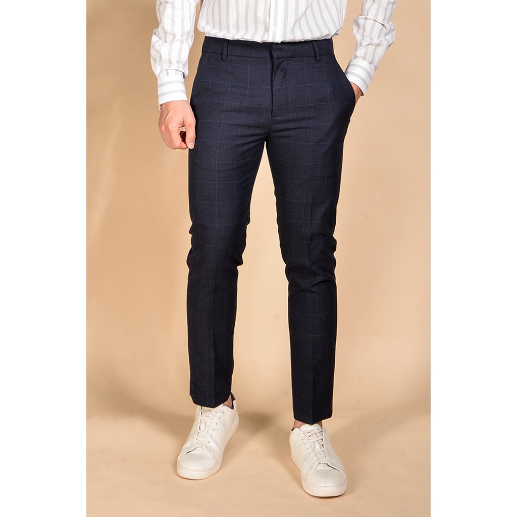 Quần vải. Kẻ sọc. Slim crop form - Routine 10F19PFO011