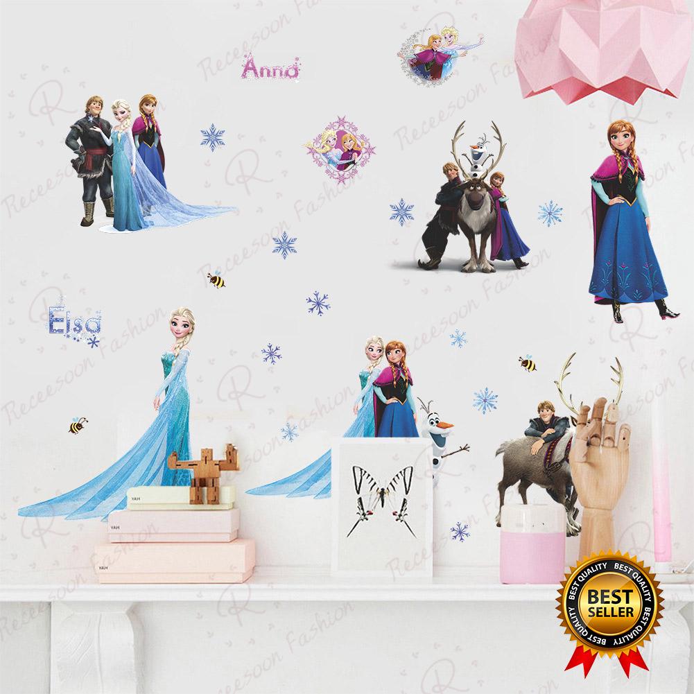 Disney Princess Wall Stickers Frozen Elsa Sticker Home Decor Wallpaper Kids Room Decor Gifts